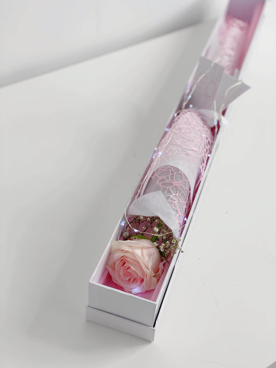 Fairy Light Long Rose Box shot by The Little Market Bunch in Melbourne.