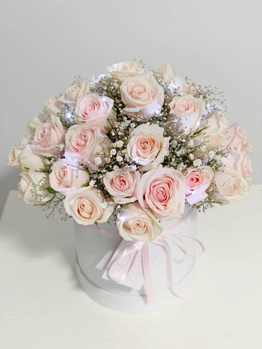 Fairy Light Pink Rose shot by The Little Market Bunch in Melbourne.