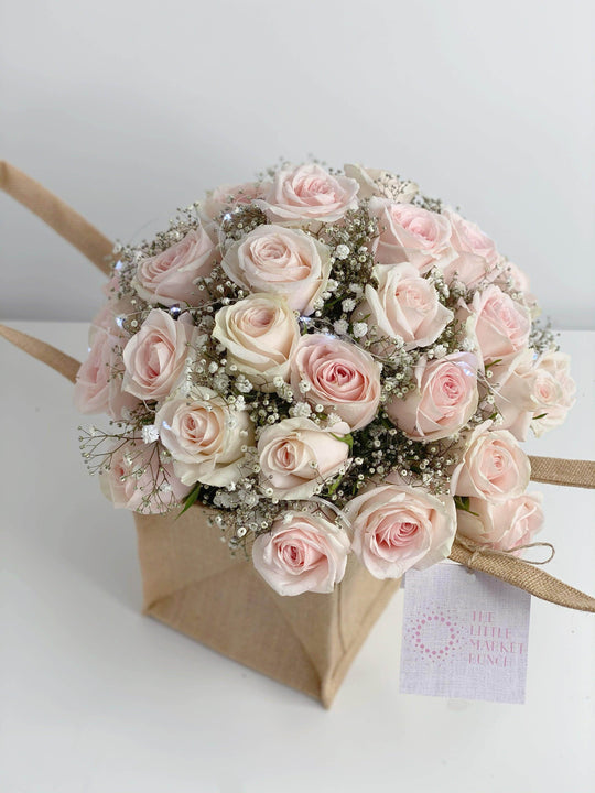 Fairy Light Pink Rose shot by The Little Market Bunch in Melbourne.