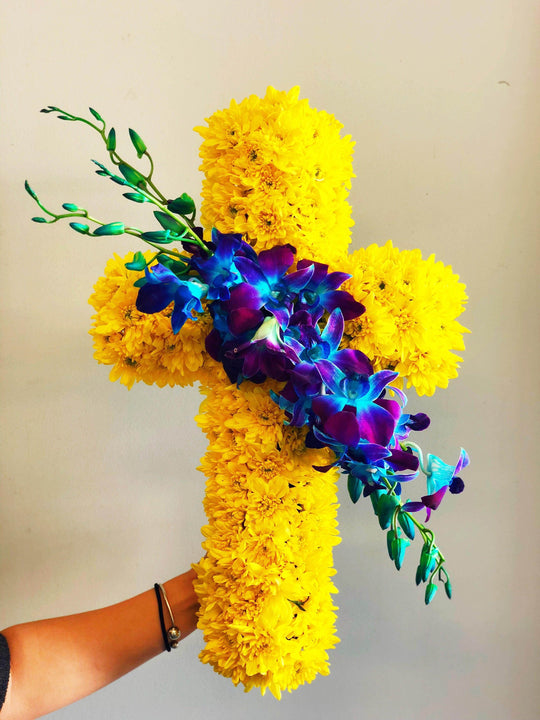 White / Yellow Flower Cross shot by The Little Market Bunch in Melbourne.
