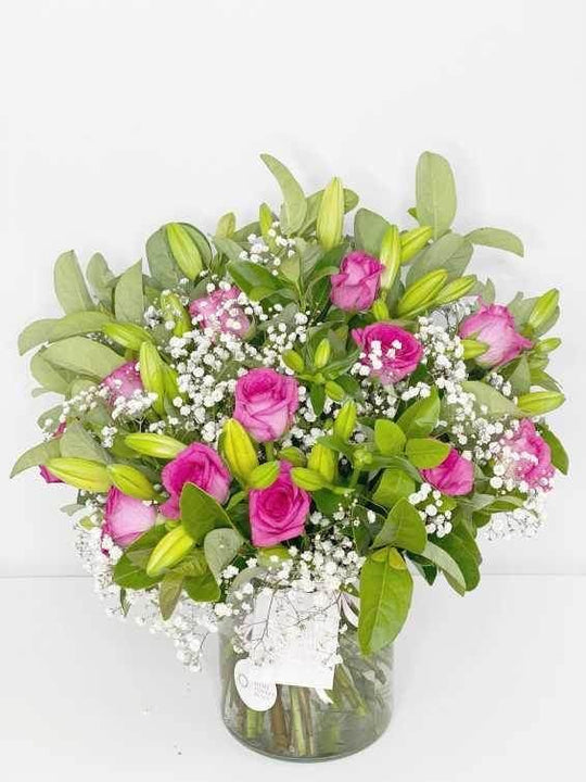 Lilies & Rose Bouquet shot by The Little Market Bunch in Melbourne.