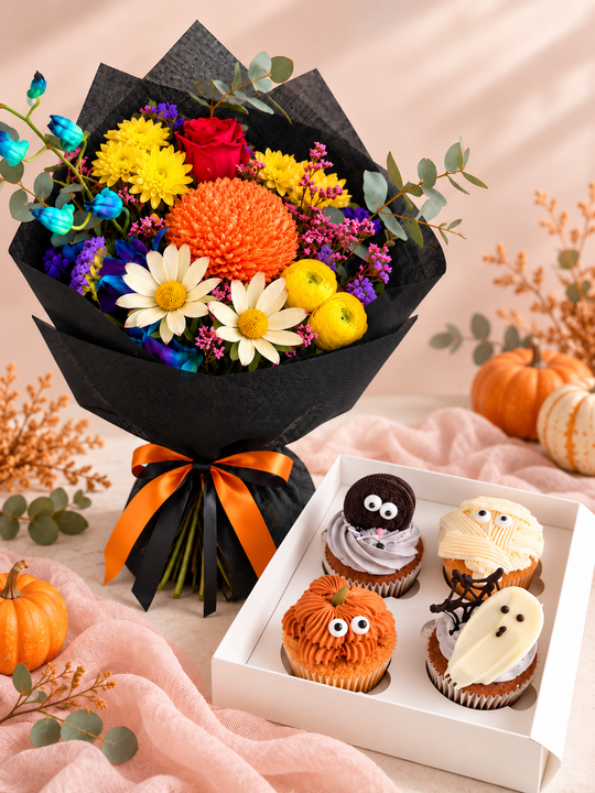 
                  
                    The Little Monster Halloween Cup Cake & Flower BUNDLE
                  
                