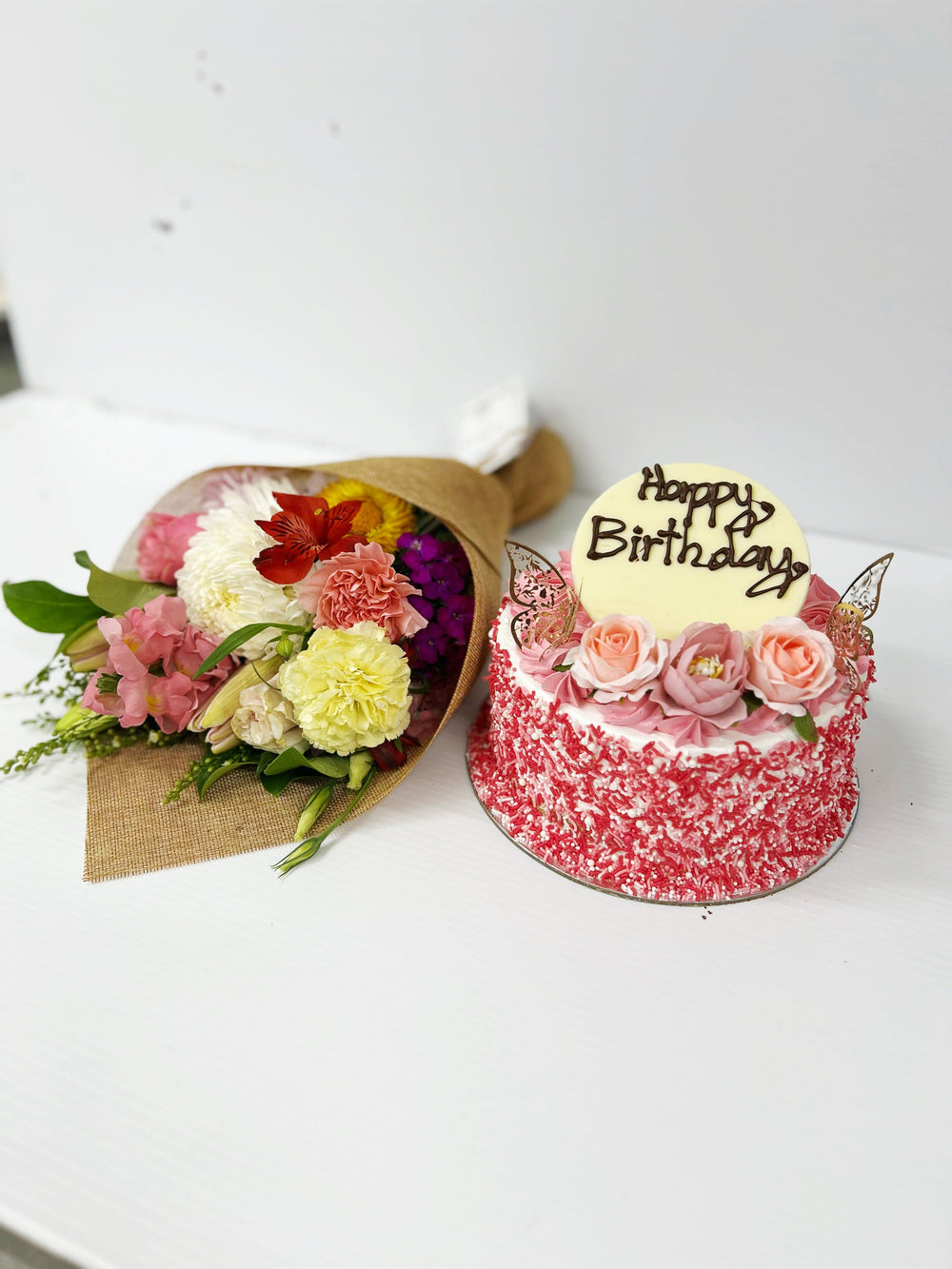 Celebration Cake & Flower BUNDLE
