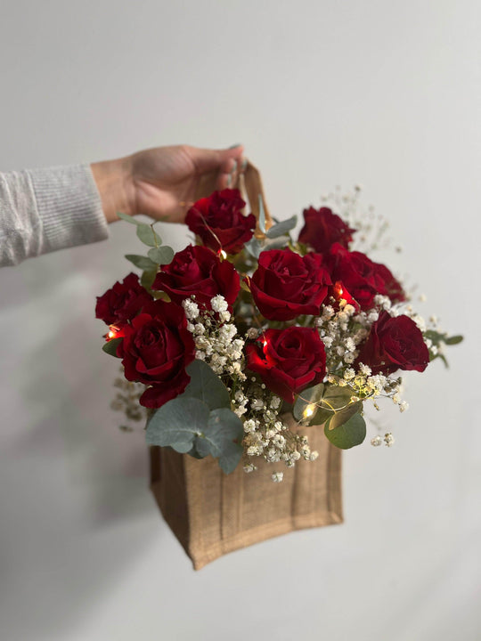 
                  
                    Fairy Light Red Rose shot by The Little Market Bunch in Melbourne.
                  
                