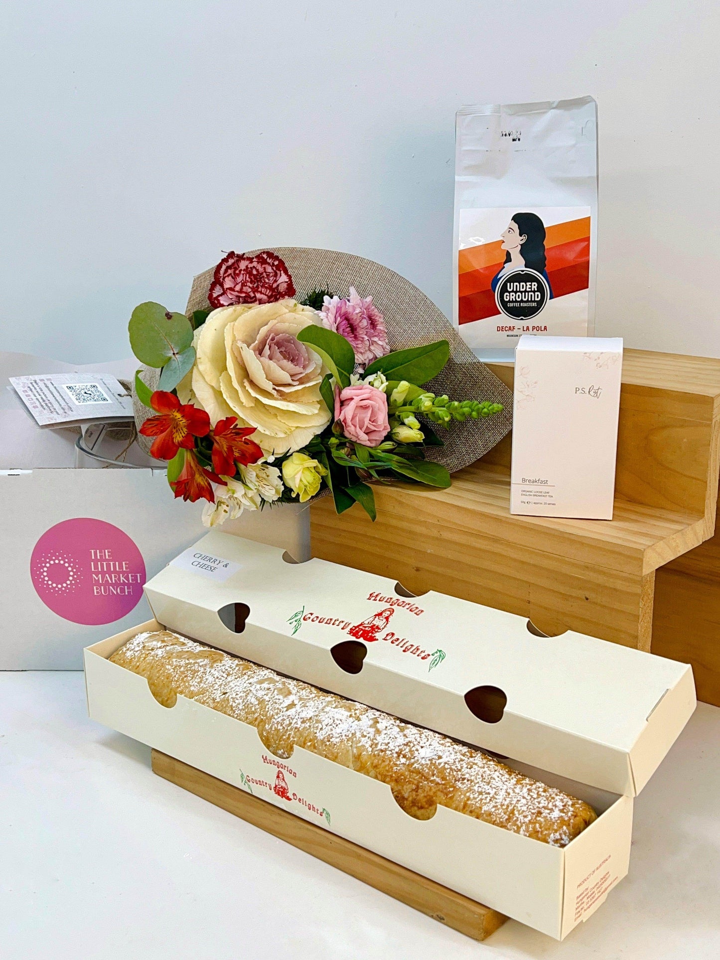 Hungarian Strudel Cheese Cake Gift Box shot by The Little Market Bunch in Melbourne.