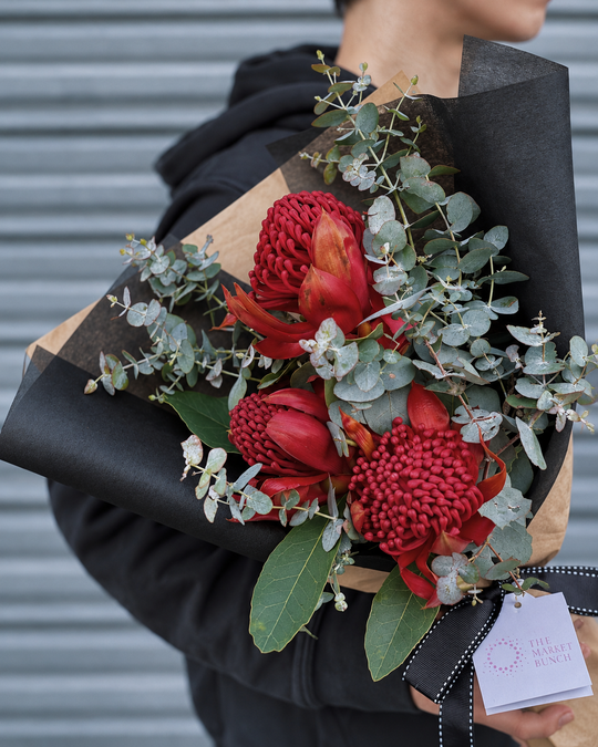 Waratah Bouquet shot by The Little Market Bunch in Melbourne.
