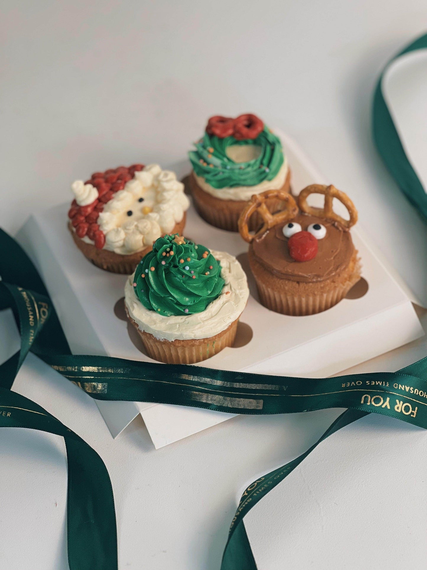 Christmas Cupcake & Flower Bundle shot by The Little Market Bunch in Melbourne.