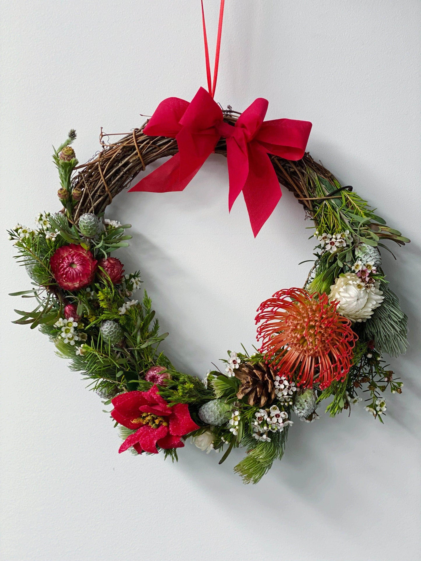 Christmas Native Wreath shot by The Little Market Bunch in Melbourne.