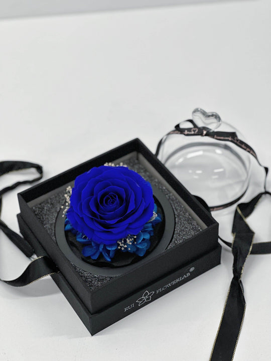 
                  
                    Everlasting Preserved Rose Head Glass Dome 10cm shot by The Little Market Bunch in Melbourne.
                  
                