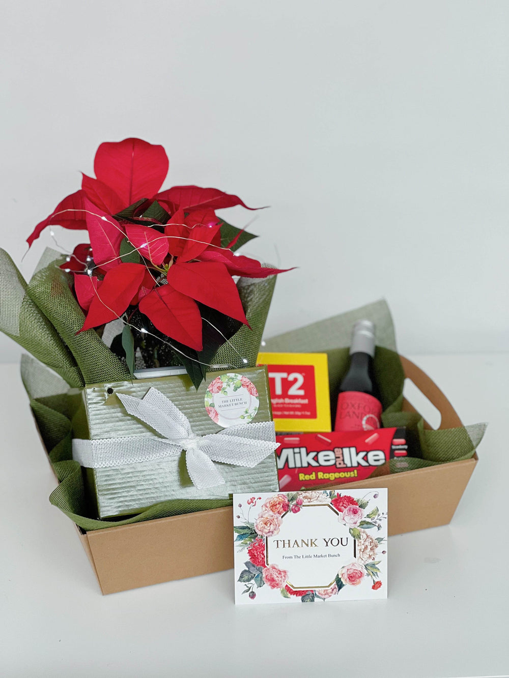 Fairy Light Christmas Poinsettia Gift Box shot by The Little Market Bunch in Melbourne.