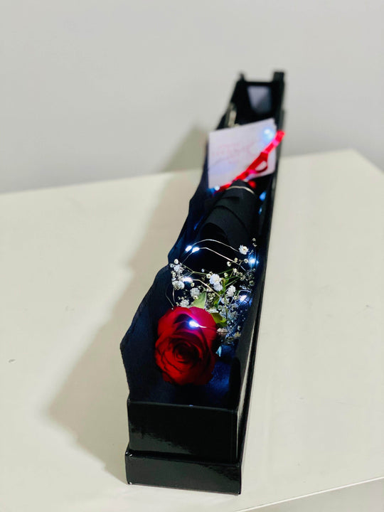 
                  
                    Fairy Light Long Rose Box shot by The Little Market Bunch in Melbourne.
                  
                