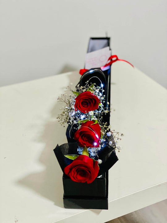 
                  
                    Fairy Light Long Rose Box shot by The Little Market Bunch in Melbourne.
                  
                