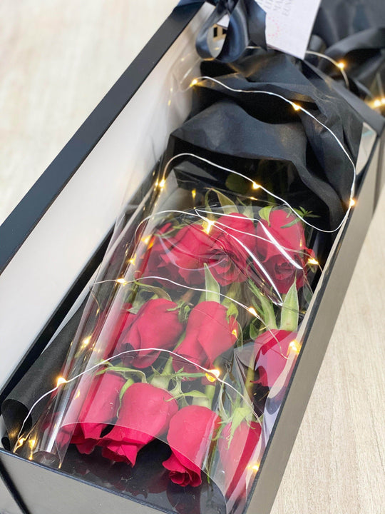 Fairy Light Long Rose Box shot by The Little Market Bunch in Melbourne.