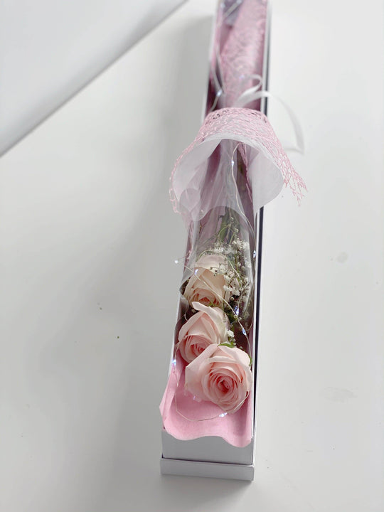 
                  
                    Fairy Light Long Rose Box shot by The Little Market Bunch in Melbourne.
                  
                