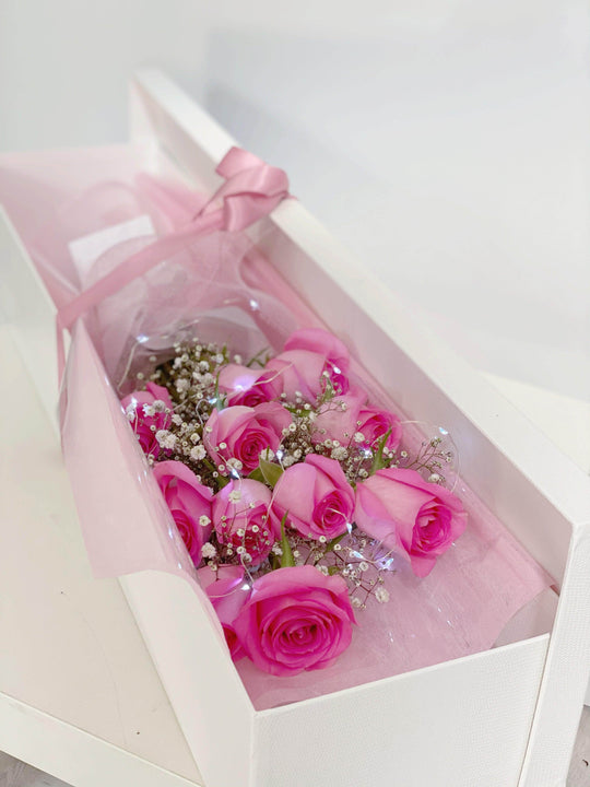 
                  
                    Fairy Light Long Rose Box shot by The Little Market Bunch in Melbourne.
                  
                