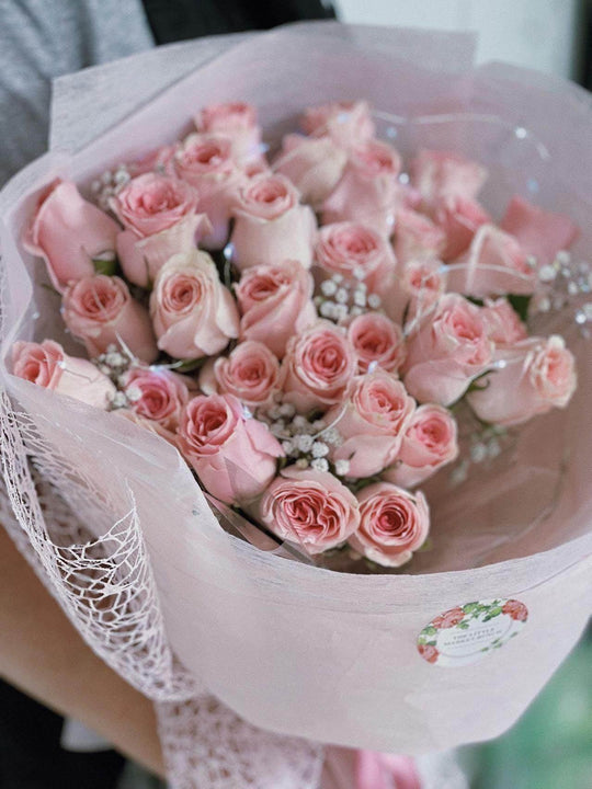 Fairy Light Pink Rose shot by The Little Market Bunch in Melbourne.