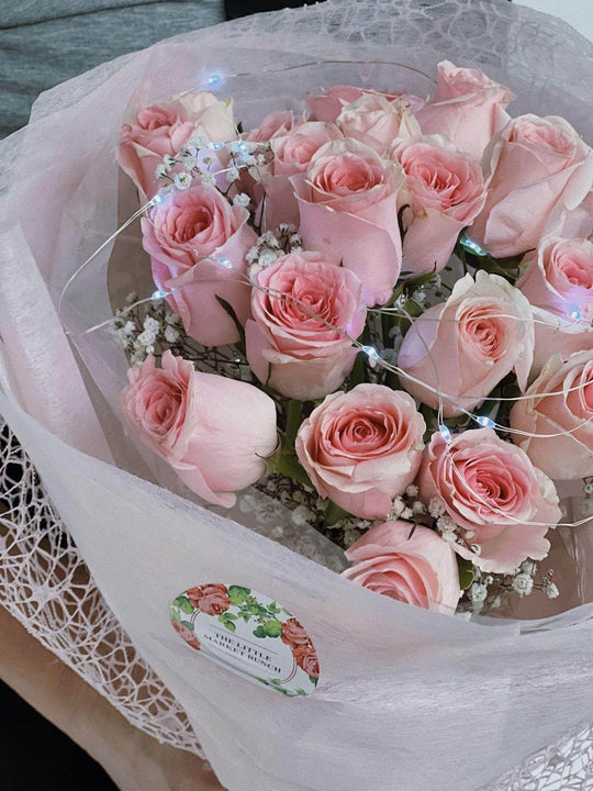 Fairy Light Pink Rose shot by The Little Market Bunch in Melbourne.