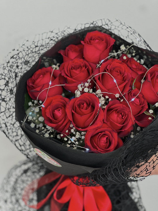 
                  
                    Fairy Light Red Rose shot by The Little Market Bunch in Melbourne.
                  
                