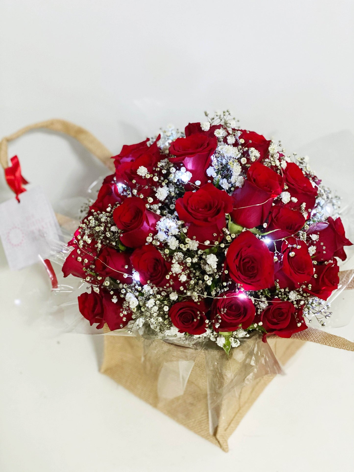 
                  
                    Fairy Light Rose Bag shot by The Little Market Bunch in Melbourne.
                  
                