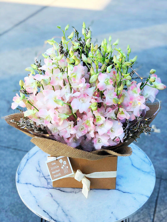 
                  
                    Fairy light Singapore Orchid box shot by The Little Market Bunch in Melbourne.
                  
                