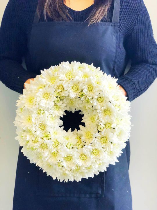 White / Yellow Wreath shot by The Little Market Bunch in Melbourne.