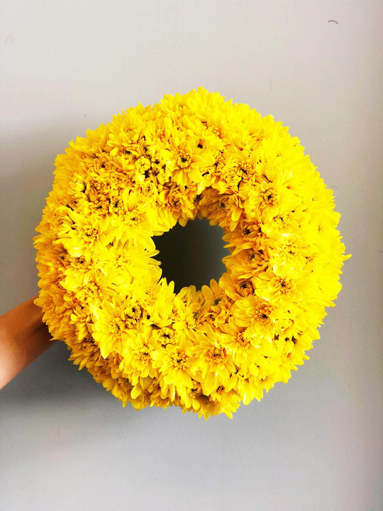 
                  
                    White / Yellow Wreath shot by The Little Market Bunch in Melbourne.
                  
                