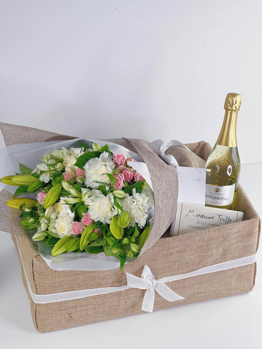 
                  
                    Gold Sparkler Sparkling Wine Gift Box shot by The Little Market Bunch in Melbourne.
                  
                