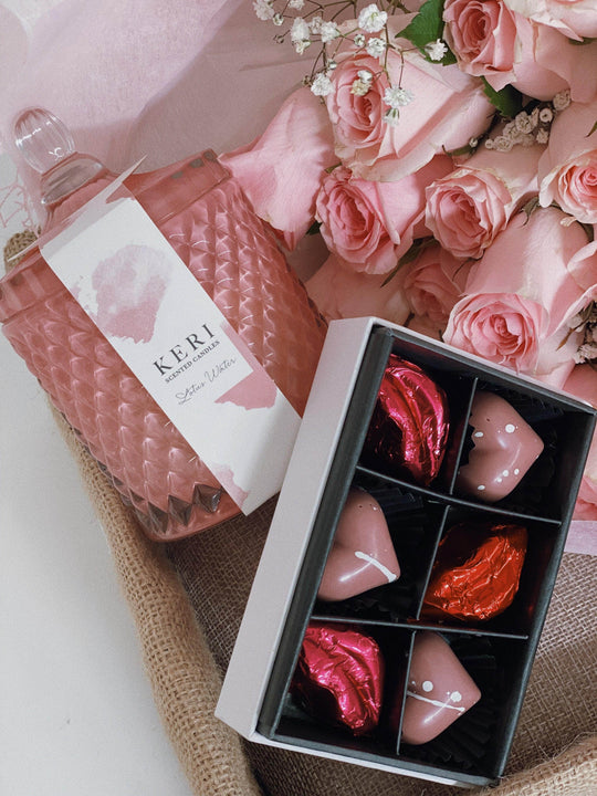 Rose Bouquet Gift Box shot by The Little Market Bunch in Melbourne.