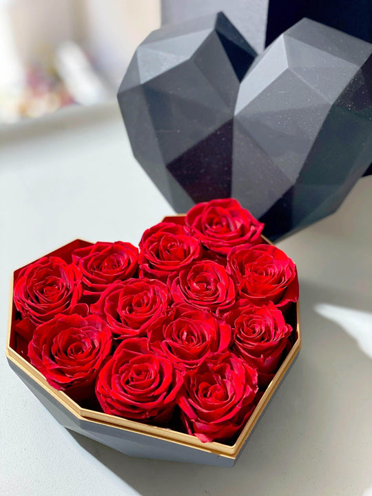 Rose In Heart Shape Gift Box shot by The Little Market Bunch in Melbourne.