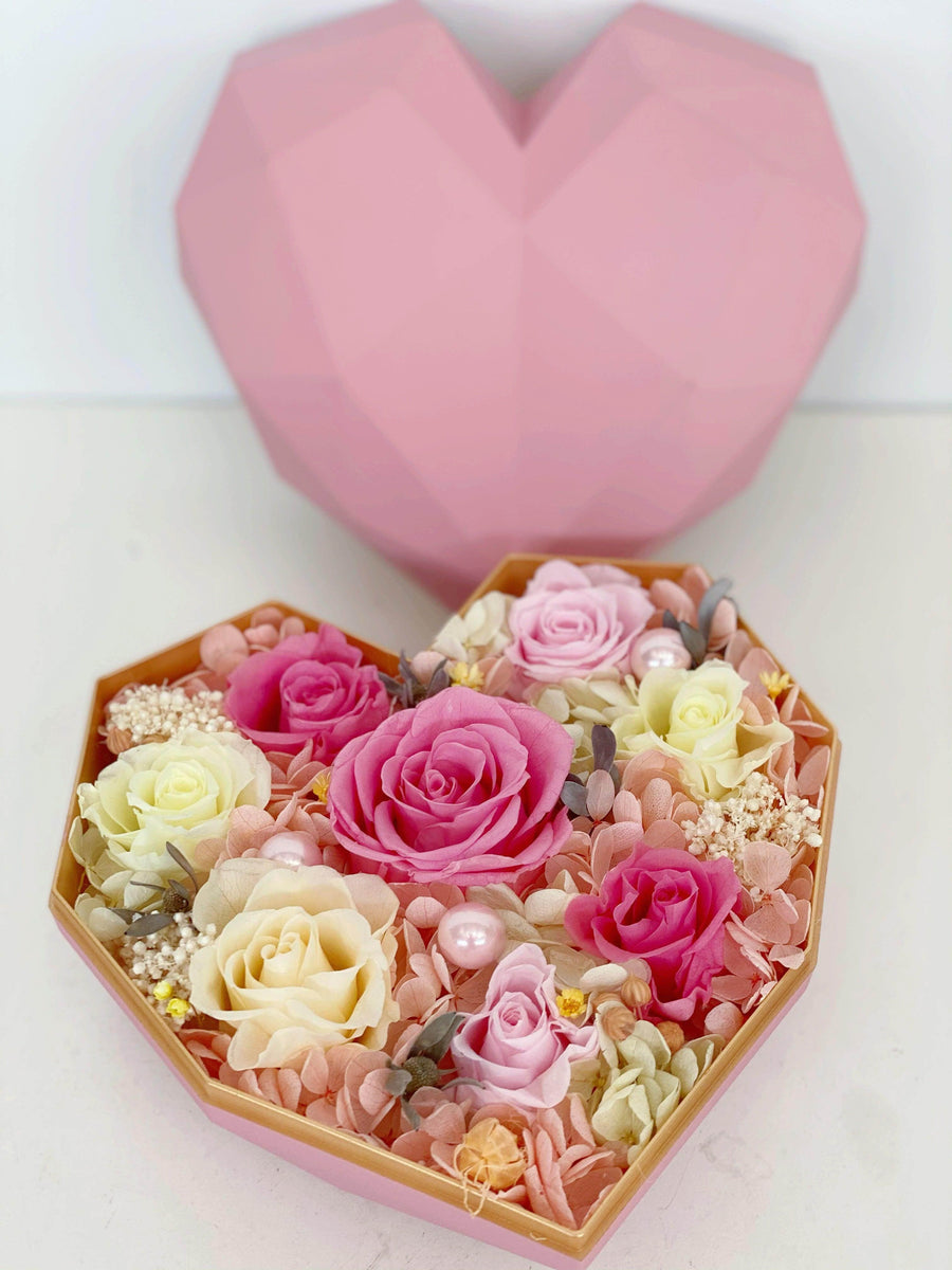 Rose In Heart Shape Gift Box The Little Market Bunch