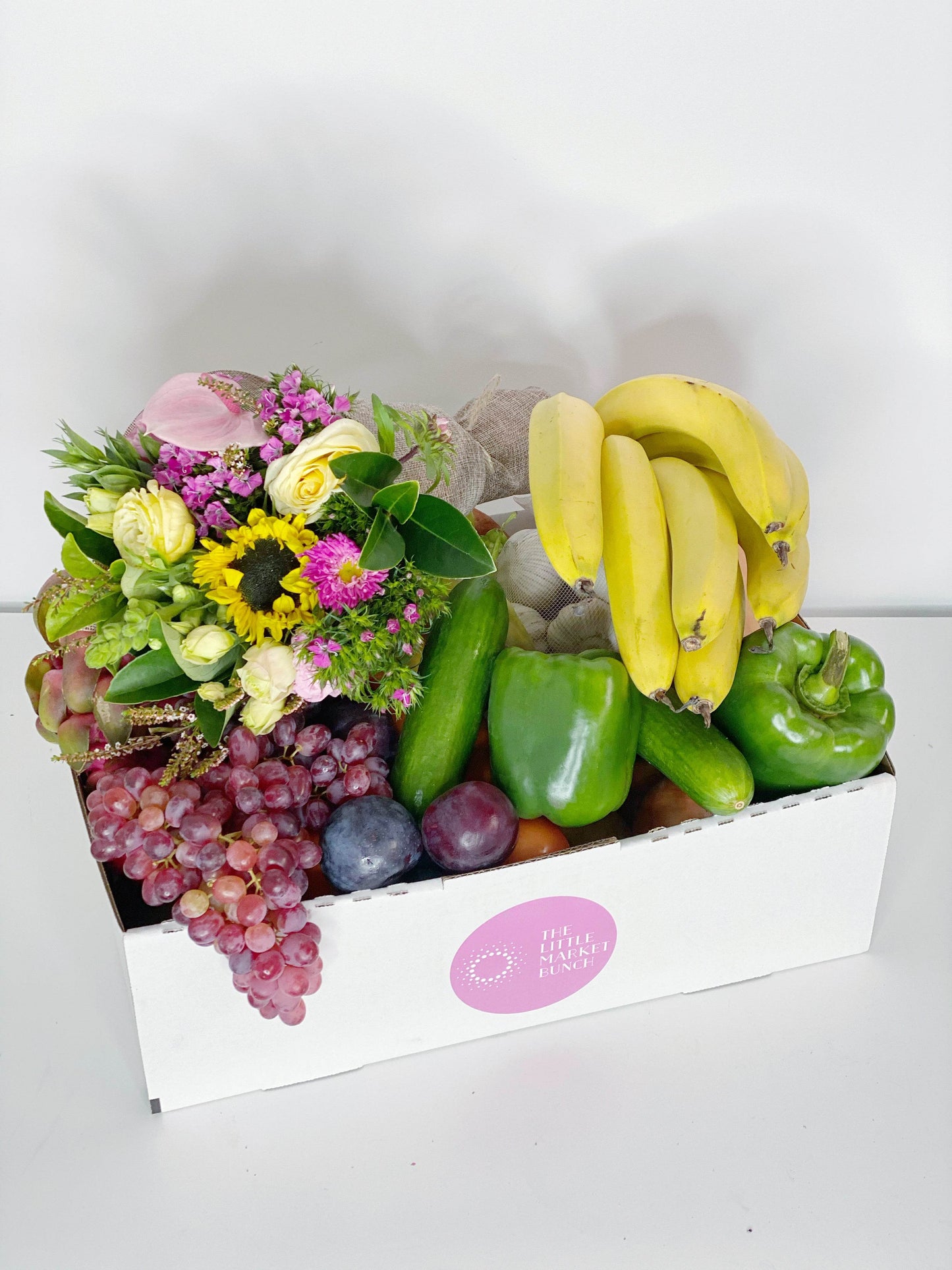 The Little Fruit & Vegetable Pack & Flower shot by The Little Market Bunch in Melbourne.