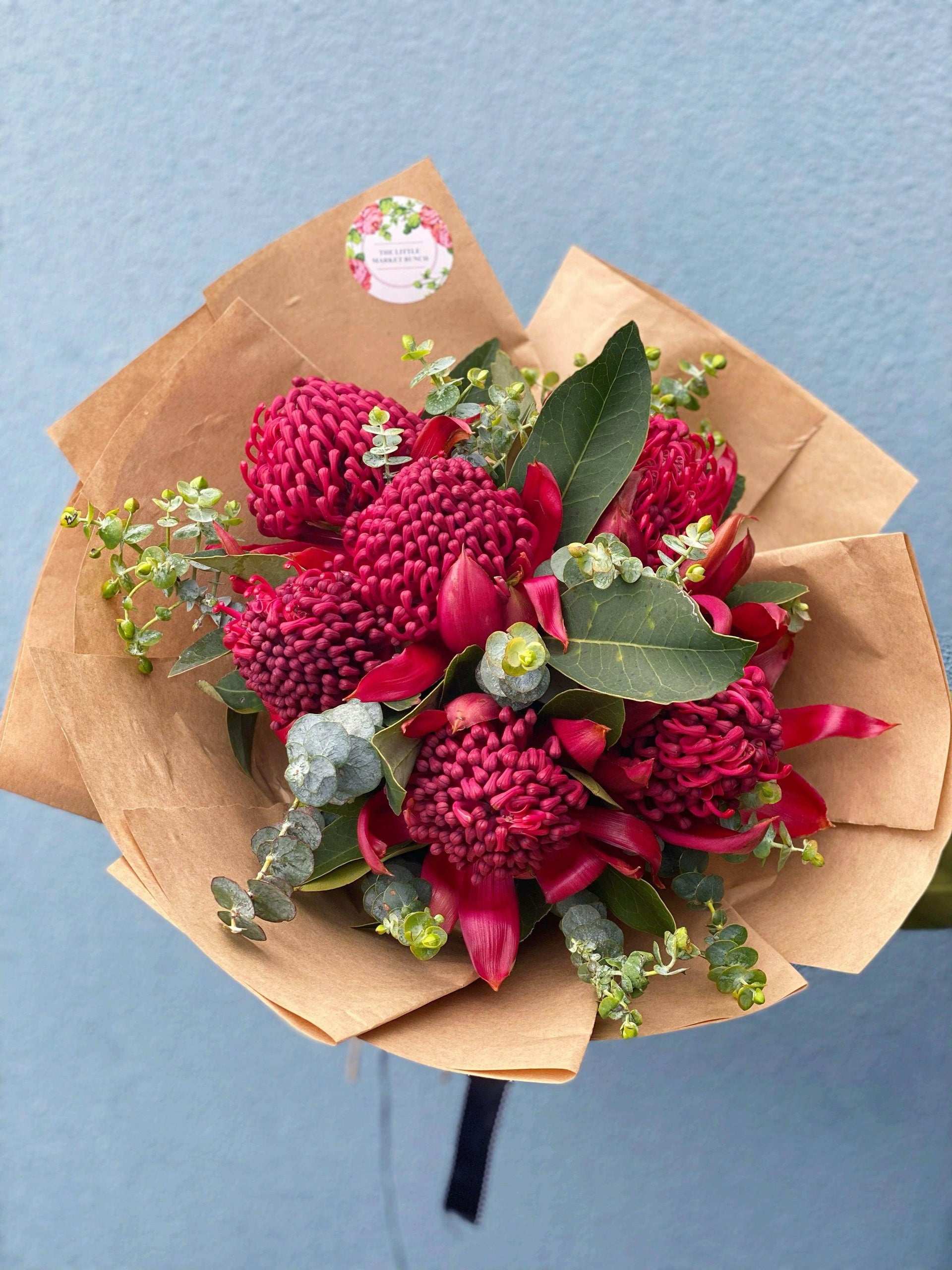 Waratah Bouquet shot by The Little Market Bunch in Melbourne.