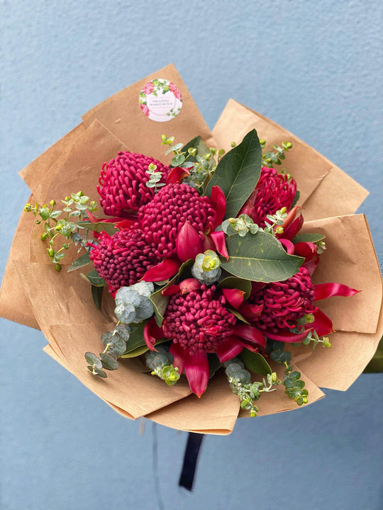 
                  
                    Waratah Bouquet shot by The Little Market Bunch in Melbourne.
                  
                