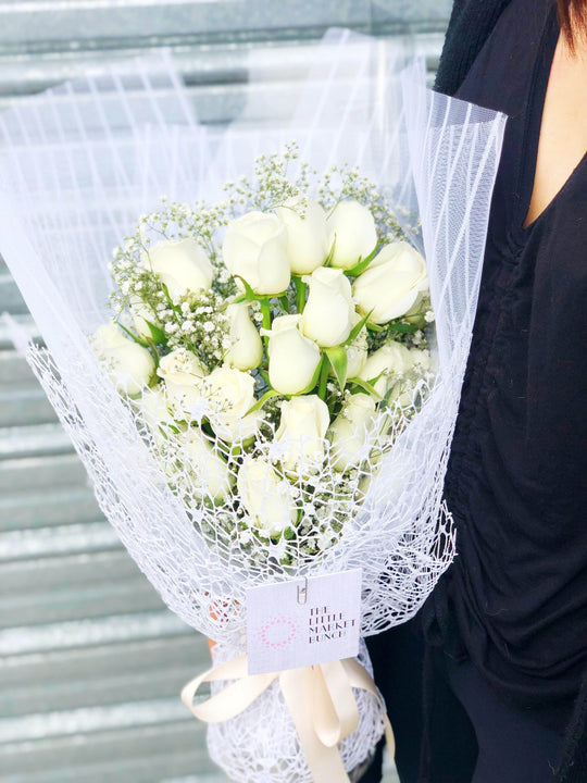 
                  
                    White Roses shot by The Little Market Bunch in Melbourne.
                  
                